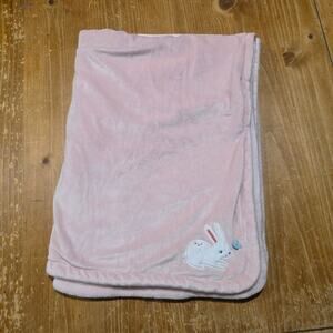 Carters Baby Plush Cozy Blanket BUNNY RABBIT Pink White Butterfly Plush Soft